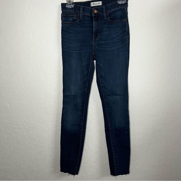 Madewell 9" High-Rise Roadtripper Jeans Waterford Wash Raw-Hem Size 25 - Picture 5 of 7